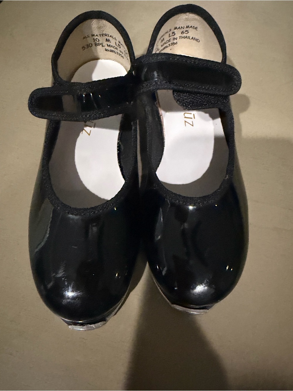 Girls Black Patent Mary Jane Dress Shoes with Velcro Strap